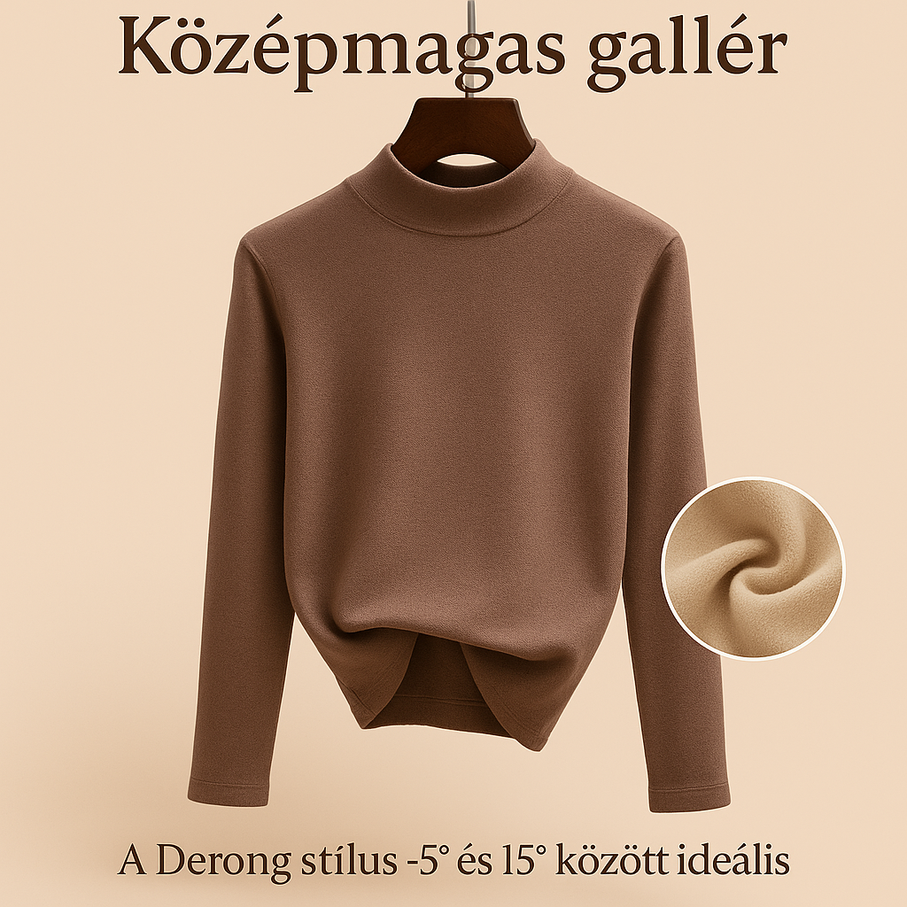 Women’s Lined Long-Sleeve Winter Top – Velvety, Slim-Fit Thermal Top