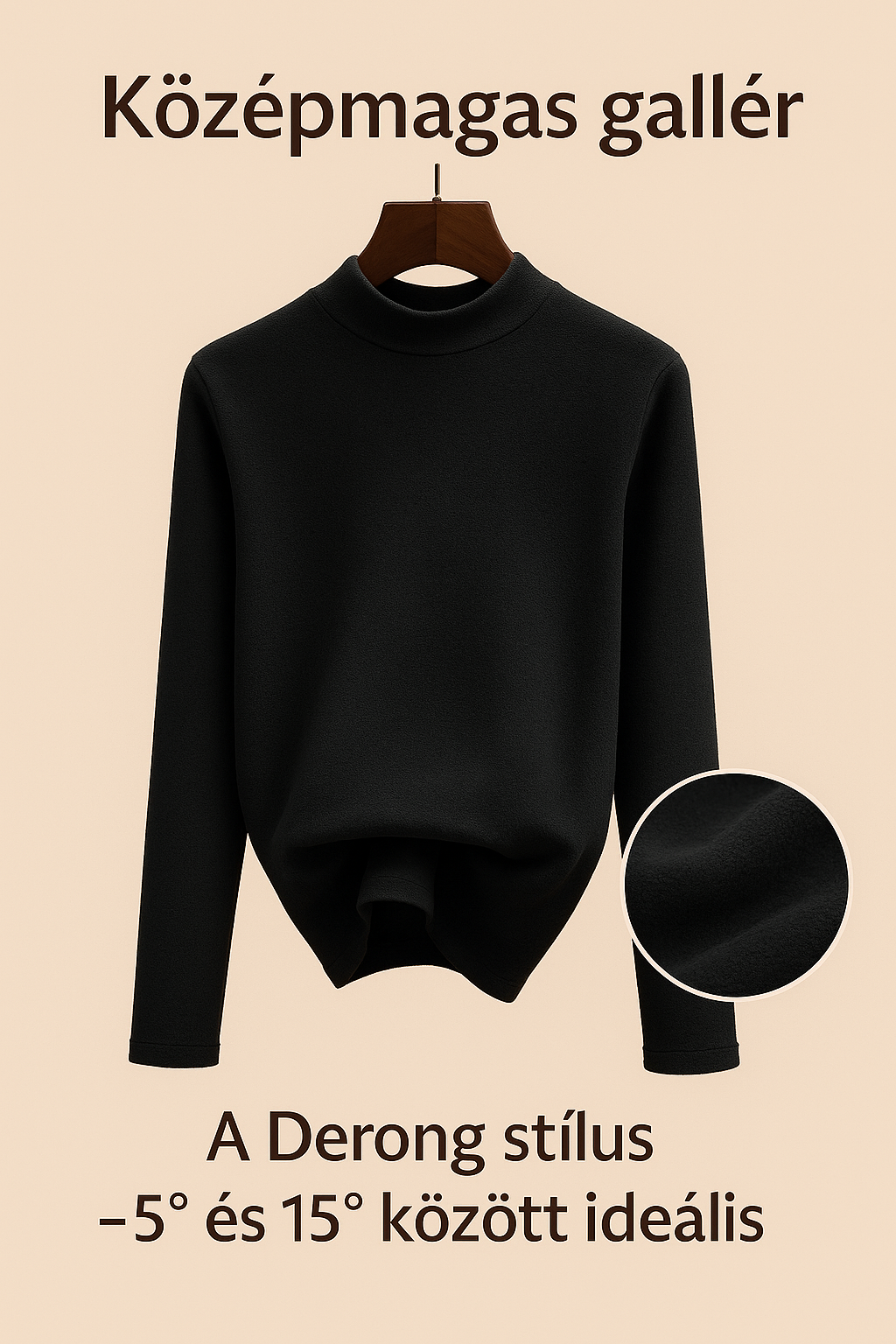 Women’s Lined Long-Sleeve Winter Top – Velvety, Slim-Fit Thermal Top