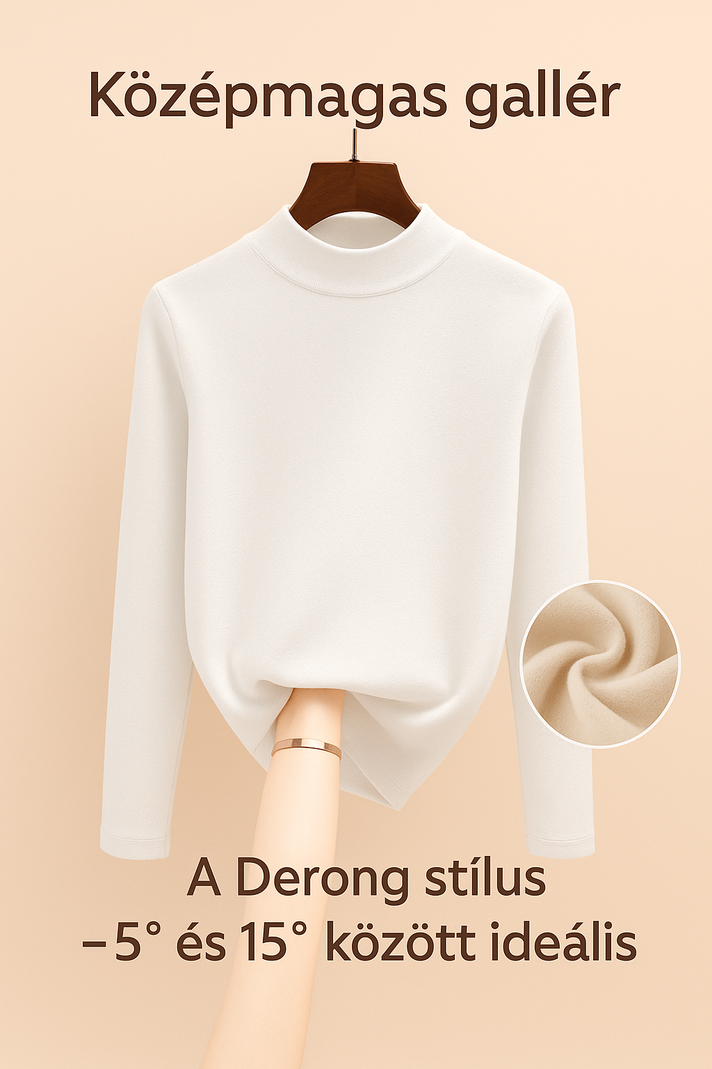 Women’s Lined Long-Sleeve Winter Top – Velvety, Slim-Fit Thermal Top