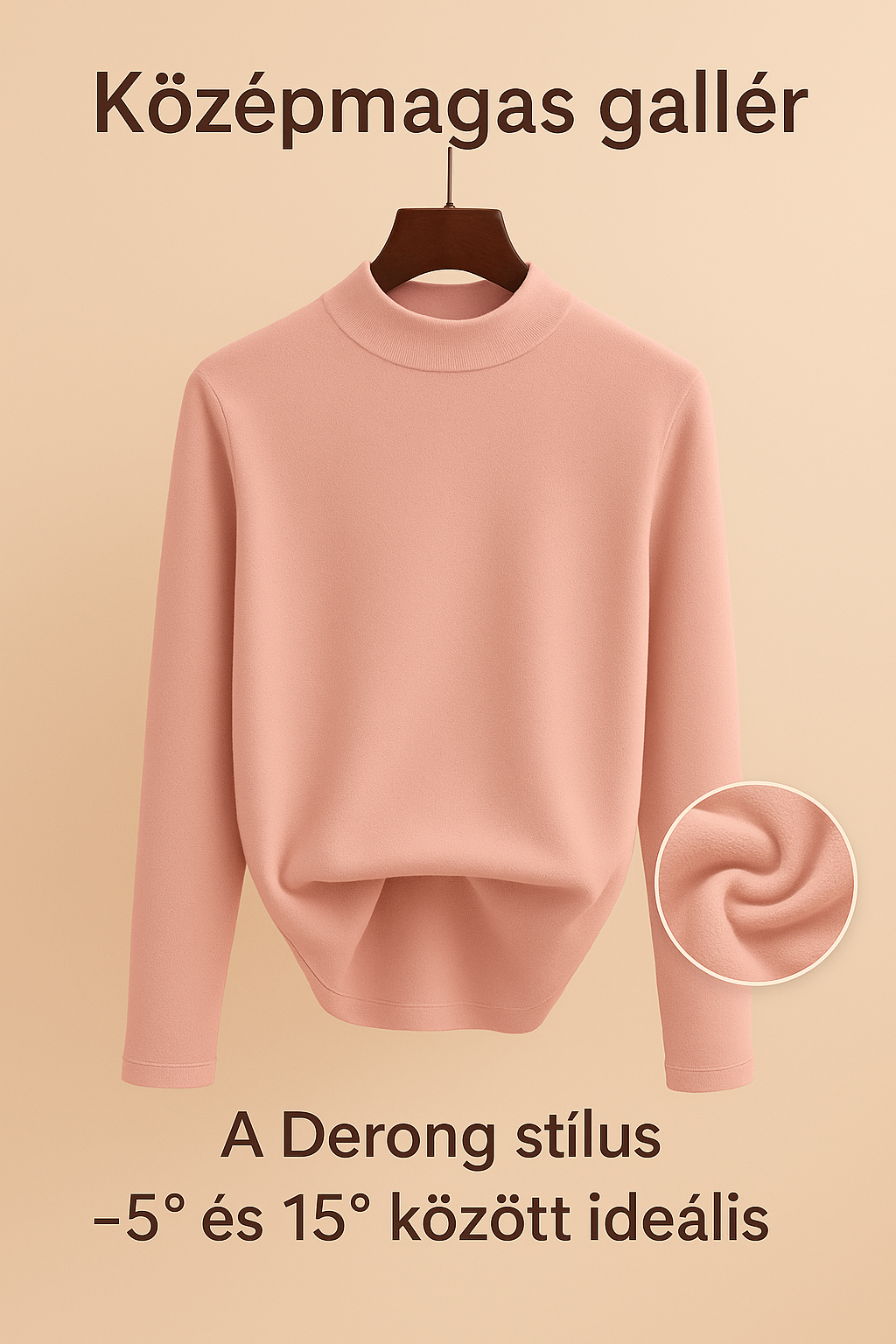 Women’s Lined Long-Sleeve Winter Top – Velvety, Slim-Fit Thermal Top