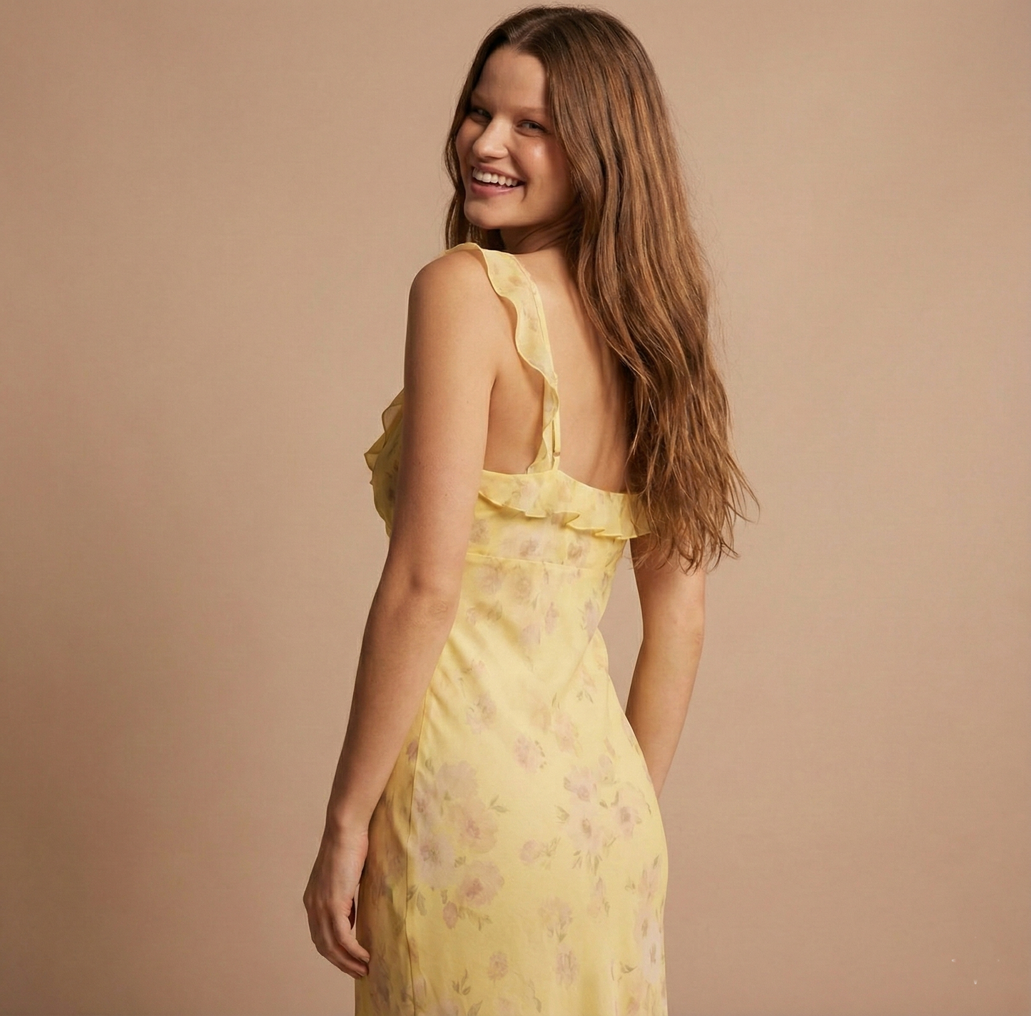 Retro Floral V-Neck Maxi Dress