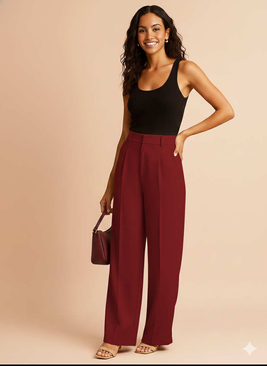 2025 Autumn Women’s Pants – High-Waisted, Straight-Leg, Wide-Leg Elegant Office Trousers