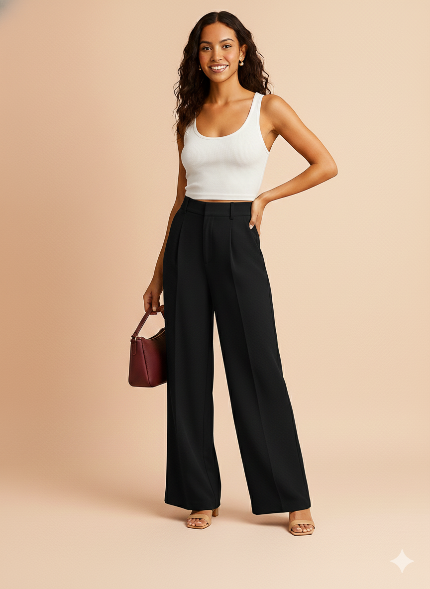 2025 Autumn Women’s Pants – High-Waisted, Straight-Leg, Wide-Leg Elegant Office Trousers