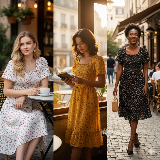 Floral Chiffon Midi Dress with Elasticated Waist