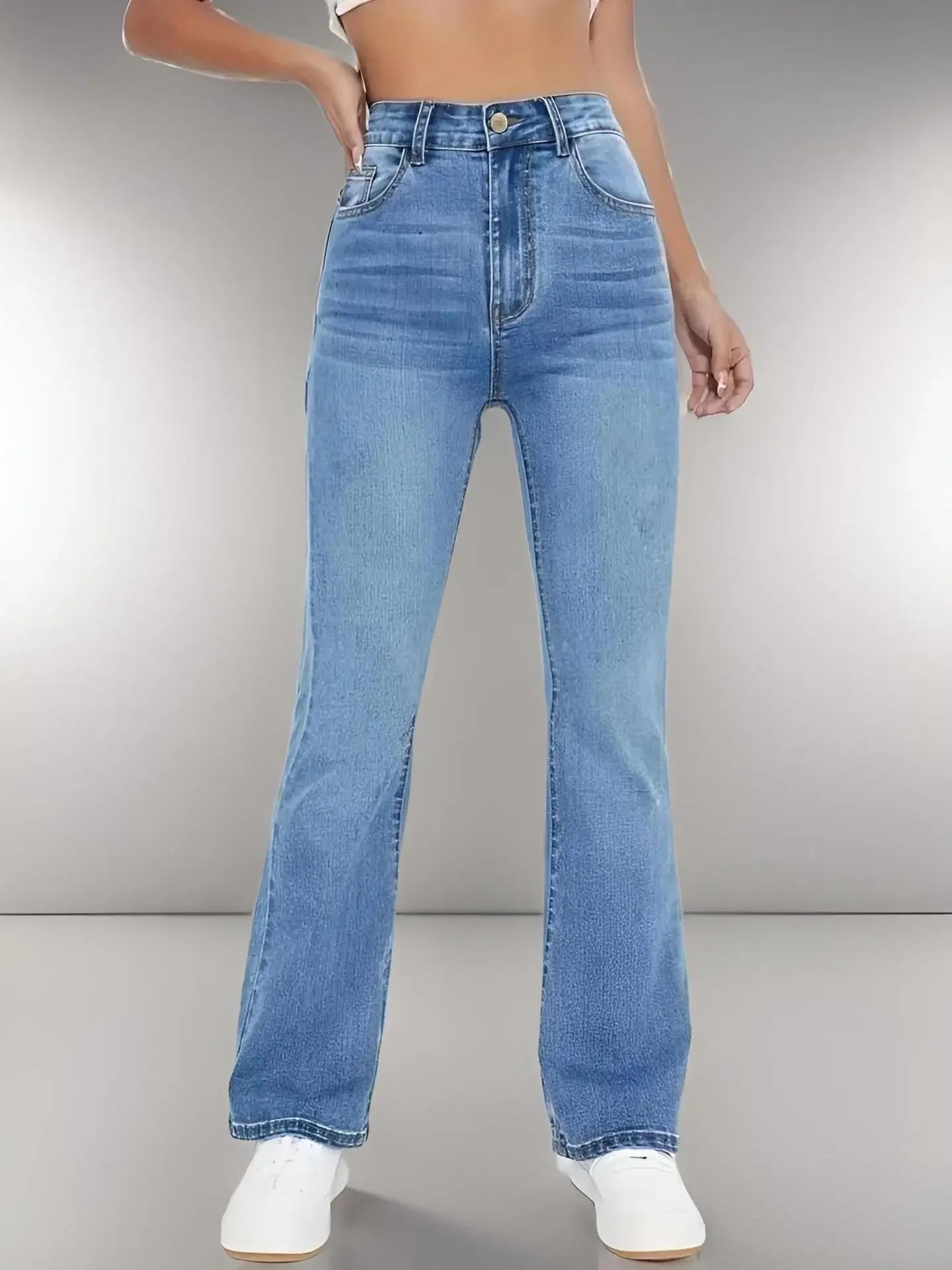New Women’s High-Waisted Slim-Fit Jeans – Relaxed, Versatile, Washed European–American Style