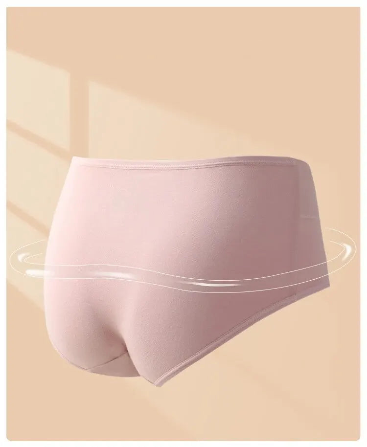 4-Pack High-Waist Cotton Women’s Briefs – Breathable, Fashion Print, Plus Size (M–5XL)