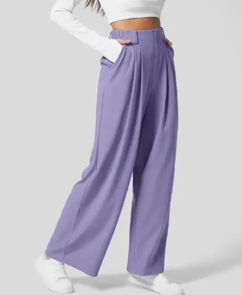 High-Waisted Wide-Leg Summer Trousers for Women