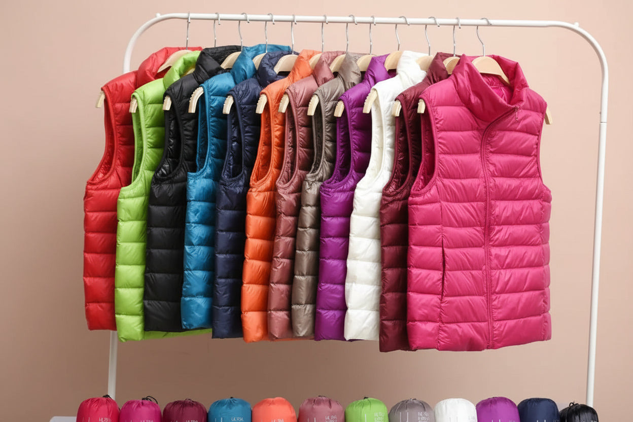 Women’s Ultra-Light Down Vest – Slim, Sleeveless & Windproof (2024)