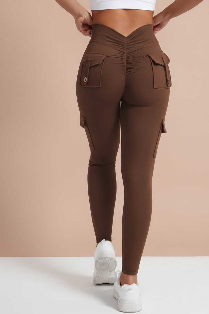 Women’s Nylon Yoga Leggings with Butt Contour – Breathable Shaping Fitness Trousers