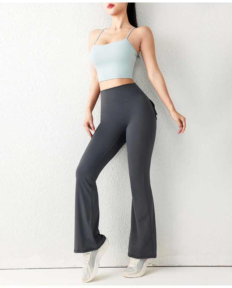 High-Waist Flared Butt-Lifting Yoga Trousers