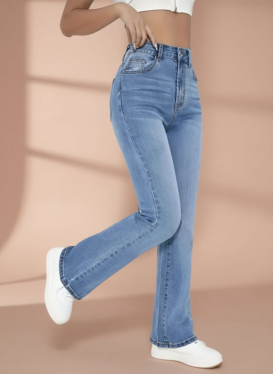 New Women’s High-Waisted Slim-Fit Jeans – Relaxed, Versatile, Washed European–American Style