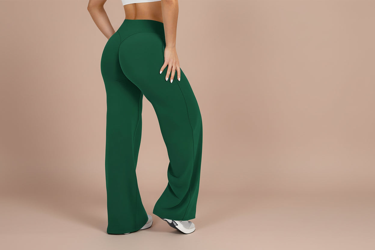 Women’s Mid-Rise Buttery-Soft Straight-Leg Yoga Trousers (Second-Skin Feel)