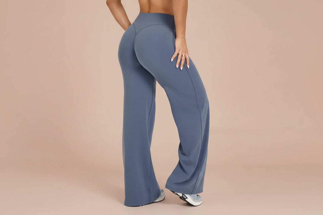 Women’s Mid-Rise Buttery-Soft Straight-Leg Yoga Trousers (Second-Skin Feel)