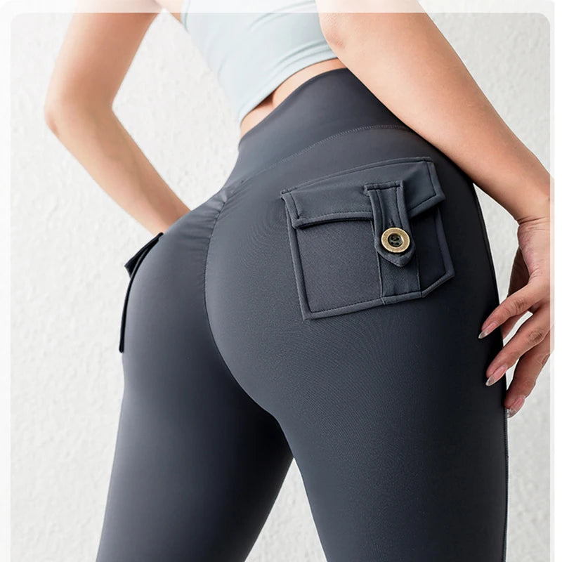 High-Waist Flared Butt-Lifting Yoga Trousers
