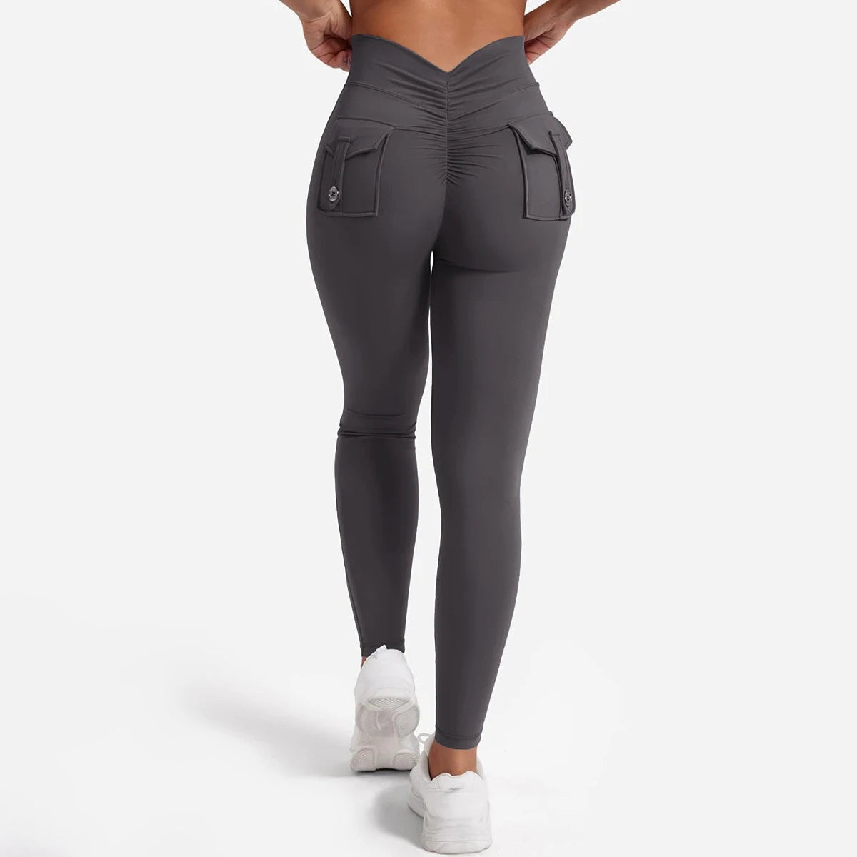 Women’s Nylon Yoga Leggings with Butt Contour – Breathable Shaping Fitness Trousers