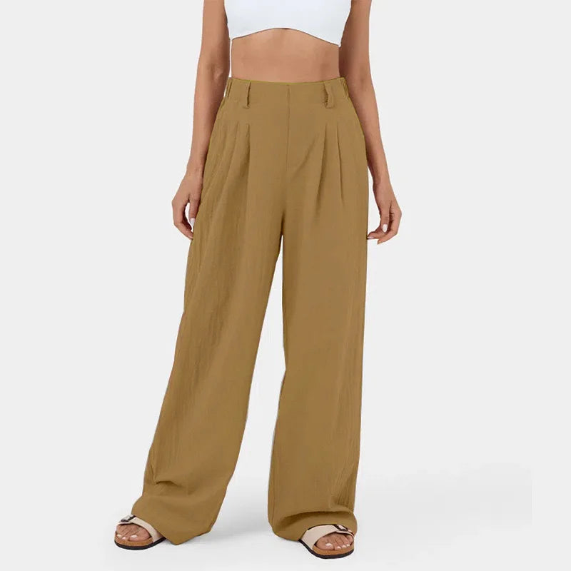 High-Waisted Wide-Leg Elegant Summer Trousers for Women