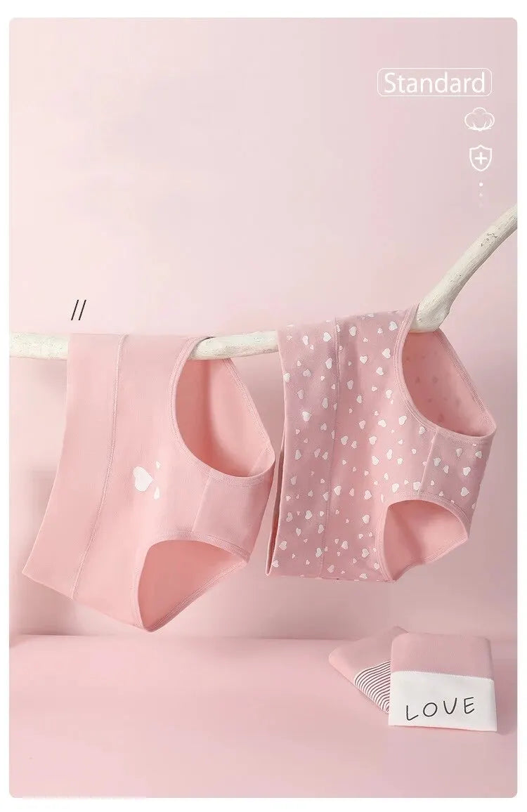 4-Pack High-Waist Cotton Women’s Briefs – Breathable, Fashion Print, Plus Size (M–5XL)