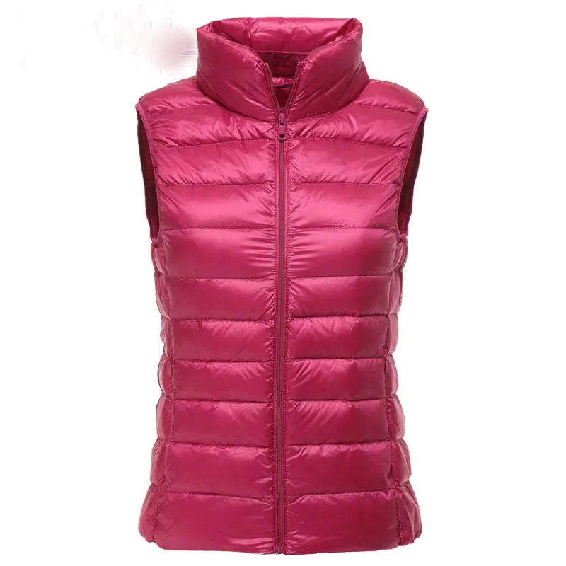 Women’s Ultra-Light Down Vest – Slim, Sleeveless & Windproof (2024)