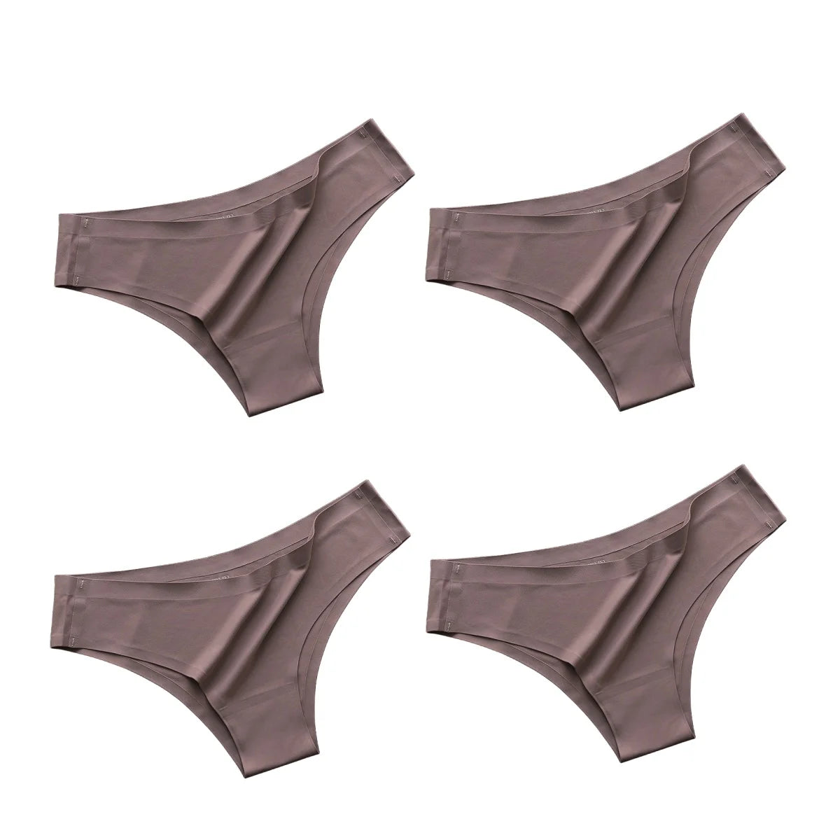4-Pack Seamless Ice-Silk Low-Rise Women’s Thongs – Silky, Breathable Fabric
