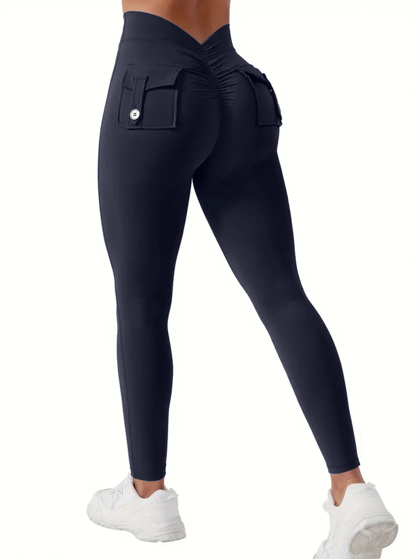 Women’s Nylon Yoga Leggings with Butt Contour – Breathable Shaping Fitness Trousers
