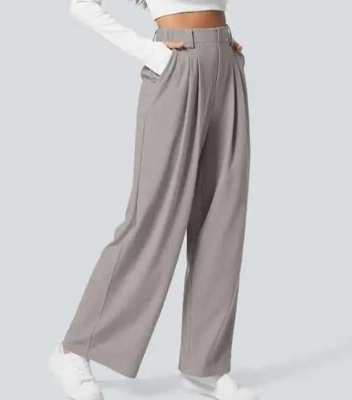 High-Waisted Wide-Leg Summer Trousers for Women