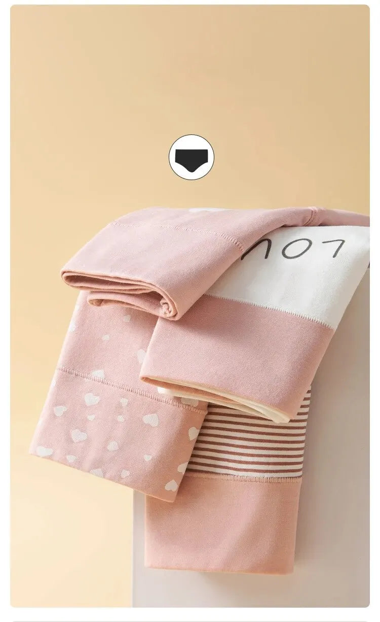 4-Pack High-Waist Cotton Women’s Briefs – Breathable, Fashion Print, Plus Size (M–5XL)