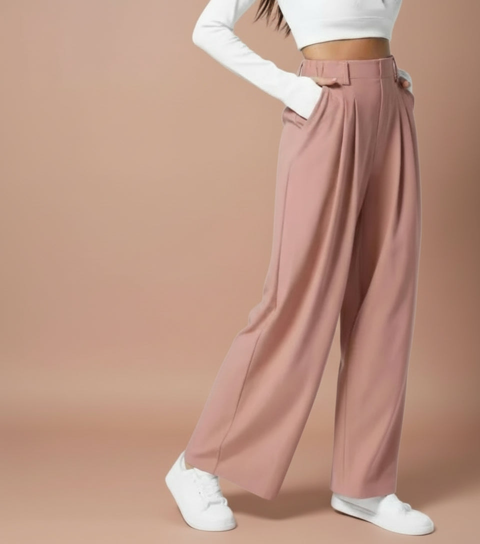 High-Waisted Wide-Leg Elegant Summer Trousers for Women