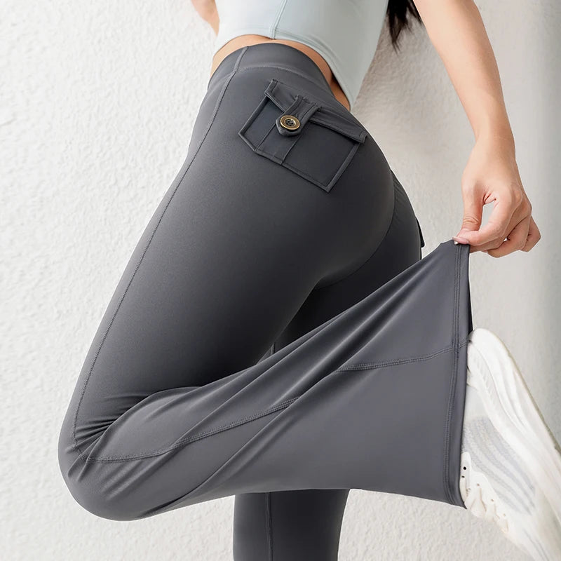 High-Waist Flared Butt-Lifting Yoga Trousers
