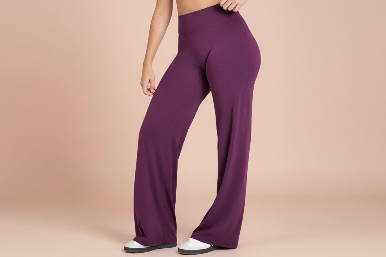 Women’s Mid-Rise Buttery-Soft Straight-Leg Yoga Trousers (Second-Skin Feel)