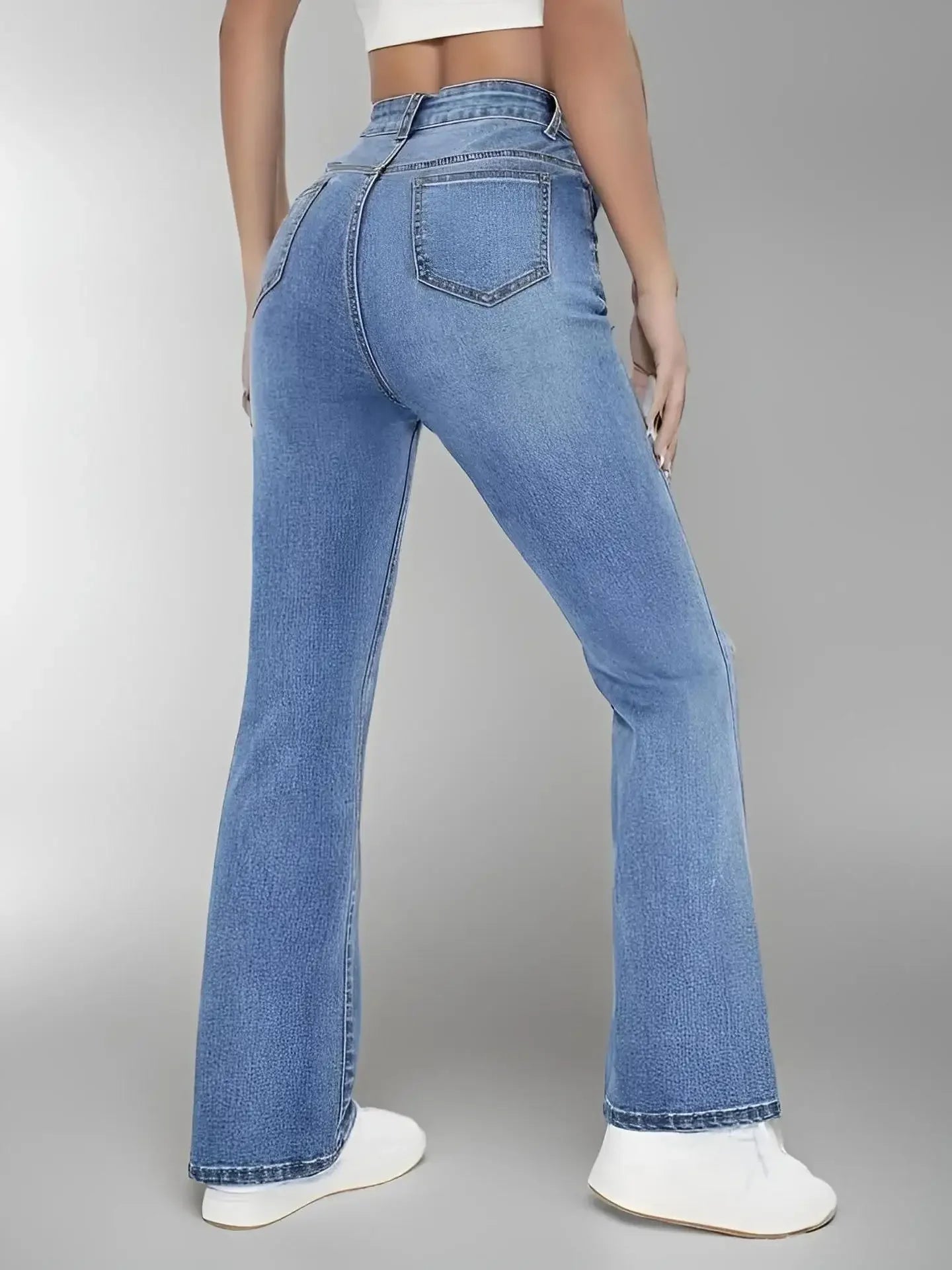 New Women’s High-Waisted Slim-Fit Jeans – Relaxed, Versatile, Washed European–American Style