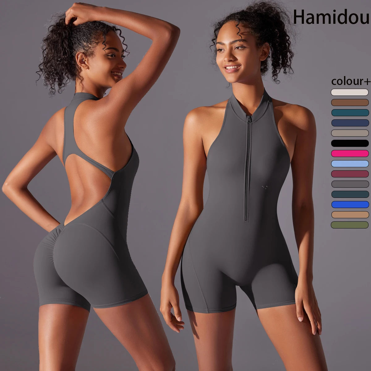Sculpt Zip Yoga Bodysuit