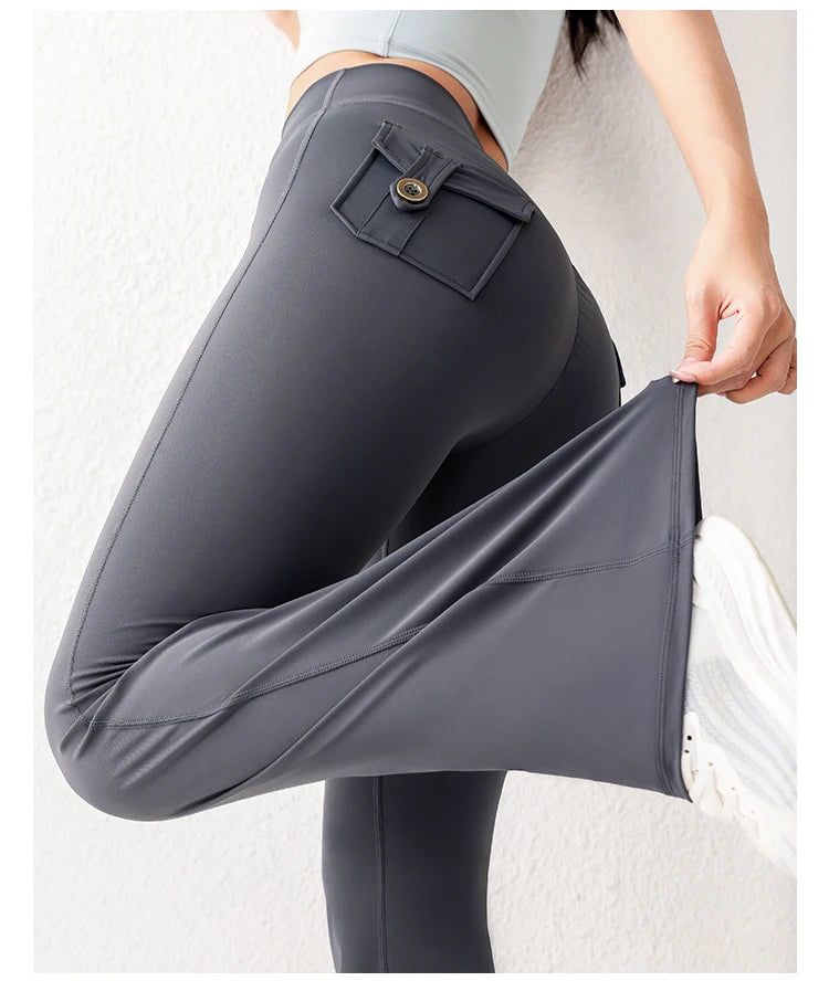 High-Waist Flared Butt-Lifting Yoga Trousers