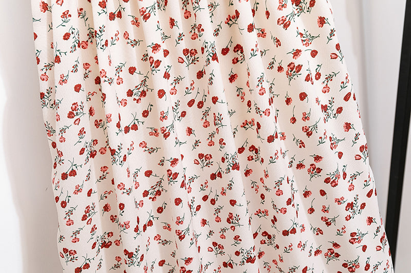 Floral Chiffon Midi Dress with Elasticated Waist