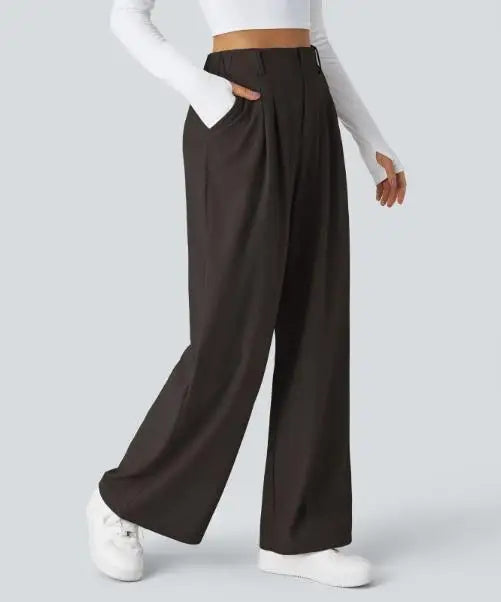 High-Waisted Wide-Leg Summer Trousers for Women