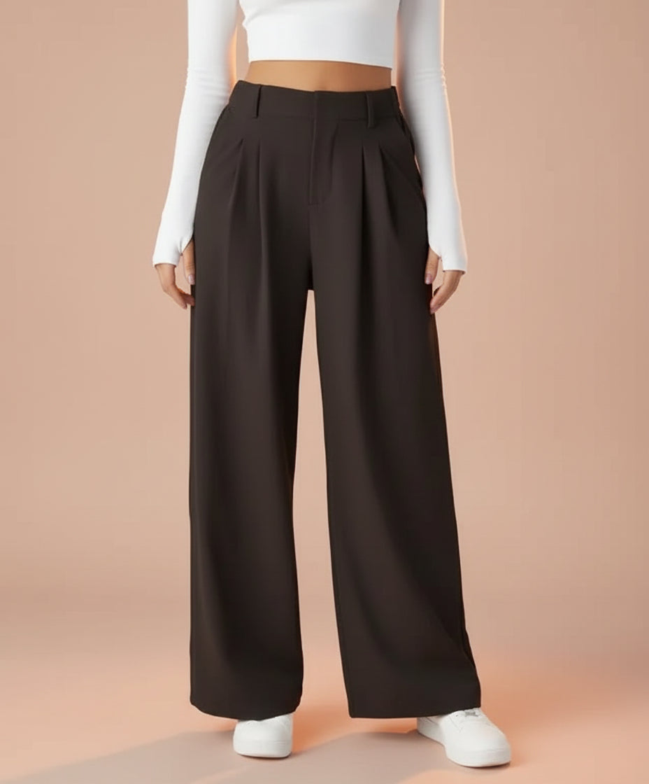 High-Waisted Wide-Leg Summer Trousers for Women
