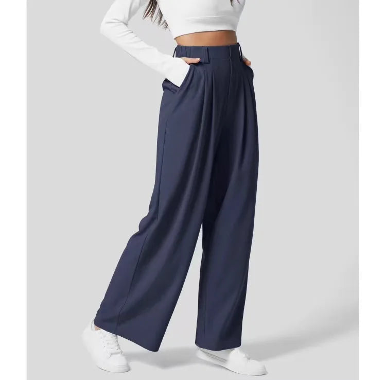 High-Waisted Wide-Leg Elegant Summer Trousers for Women
