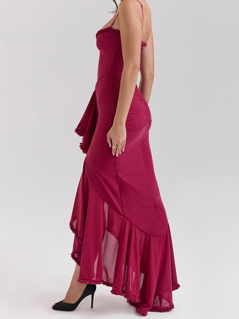 Vestido Cami Sem Mangas Assimétrico Desfeito