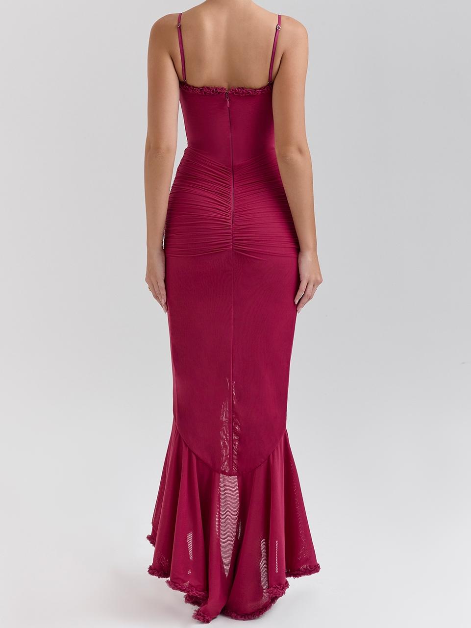 Vestido Cami Sem Mangas Assimétrico Desfeito